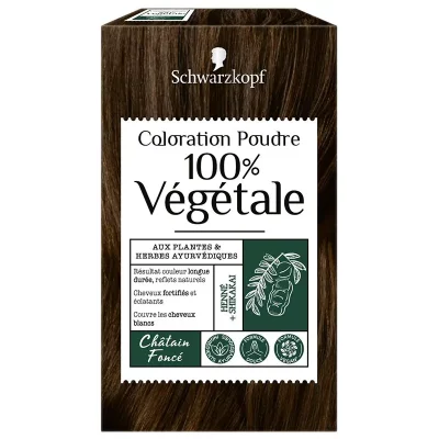 Coloration cheveux 100% végétale Schwarzkopf - Châtain foncé - Formule vegan