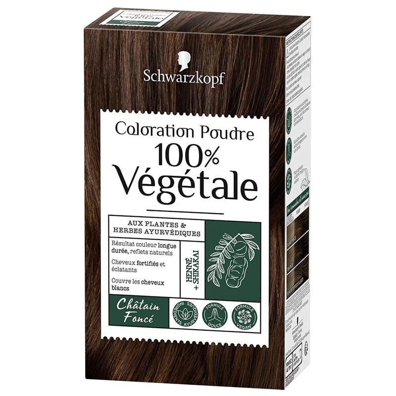 Coloration cheveux 100% végétale Schwarzkopf - Châtain foncé - Formule vegan