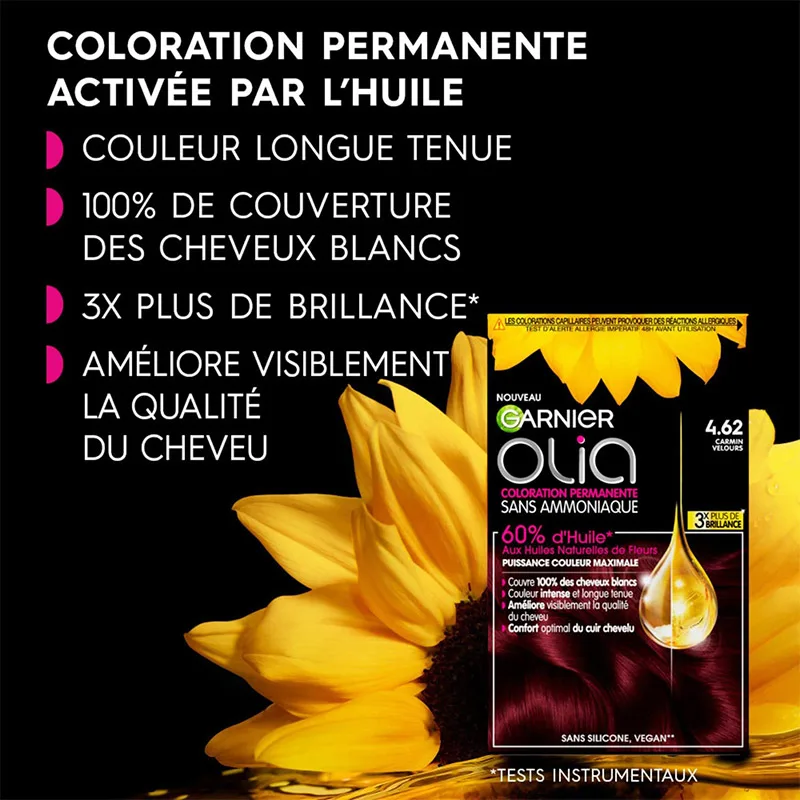 Coloration Permanente Garnier Olia Carmin Velours (4.62)
