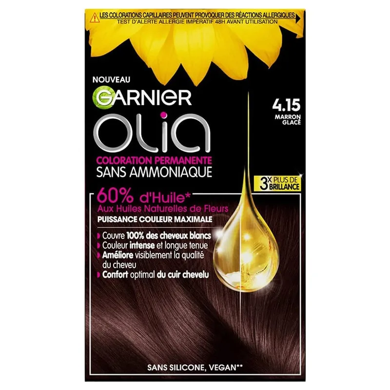 Coloration Permanente Garnier Olia Marron Glacé (4.15)