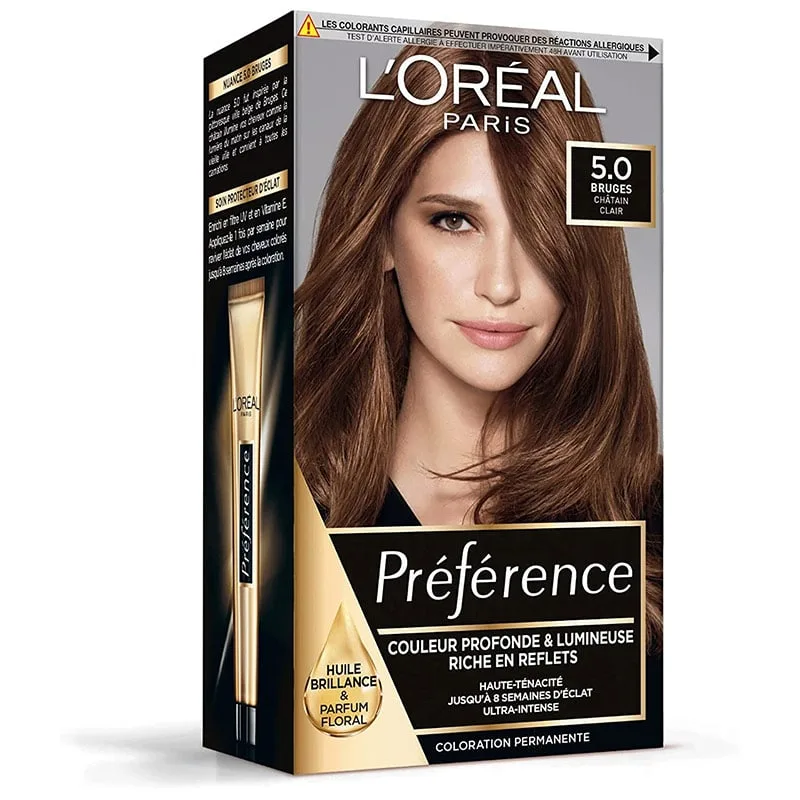 Coloration permanente L'Oréal Paris Préférence Bruges 5.0 Châtain Clair