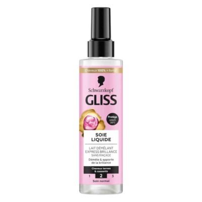 Schwarzkopf Gliss : Lait démêlant express brillance et soie liquide