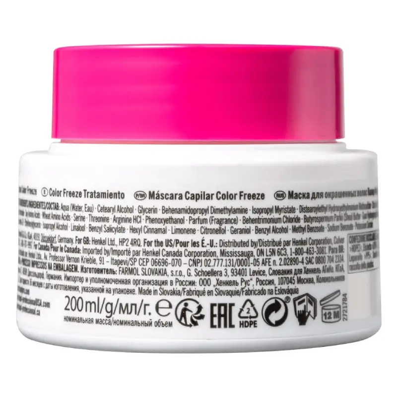 Masque 200ml PH 4.5 Color Freeze BC Bonacure - Soins intenses pour cheveux colorés Schwarzkopf Professional