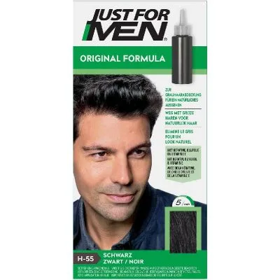 Just For Men Gel Colorant Noir - Couvre Cheveux Blancs, Résultat Naturel - H55