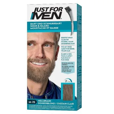 Just For Men M25 -Teinture Barbe Marron Clair - Élimine Les Poils Blancs
