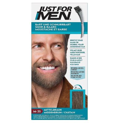 Just For Men Teinture Barbe MarronBrun - Coloration Moustache Châtain Homme - M35