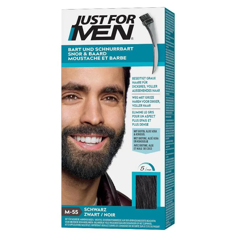 Just For Men Teinture Barbe Noir - Couvre Poils Blancs - M55