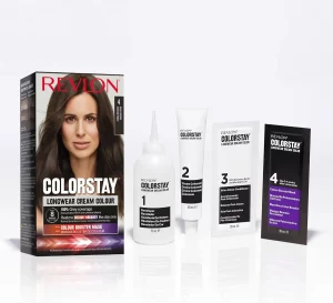 Revlon ColorStay Coloration Permanente, Couvre 100% des Cheveux Blancs, Tenue N°1 Noir