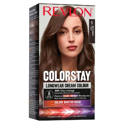 Revlon ColorStay Coloration Permanente, N°5 Châtain, Couvre 100% Blancs
