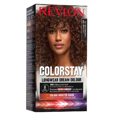 Revlon ColorStay, Coloration Permanente, N°5.12 Châtain Glacé, Couvre 100% des Cheveux Blancs