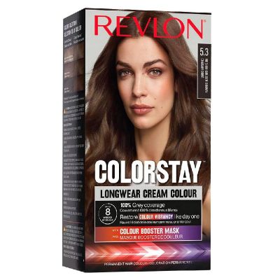 Revlon ColorStay Coloration Permanente, N°5.3 Châtain Doré, Couverture Intégrale Blancs