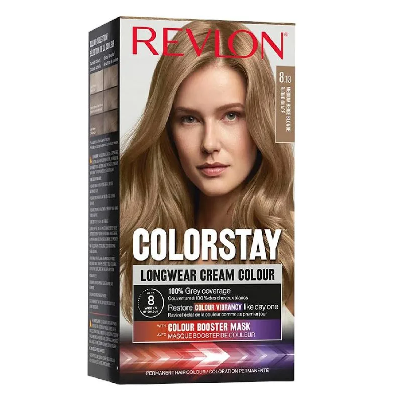 Revlon ColorStay, Coloration Permanente, N°8.13 Blond Glacé - Couvre les Cheveux Blancs
