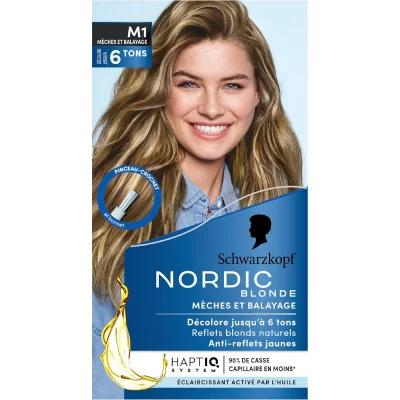 Décoloration Nordic Blonde M1 - Anti-reflets Jaunes - Jusqu'à 6 Tons - Mèches et Balayage