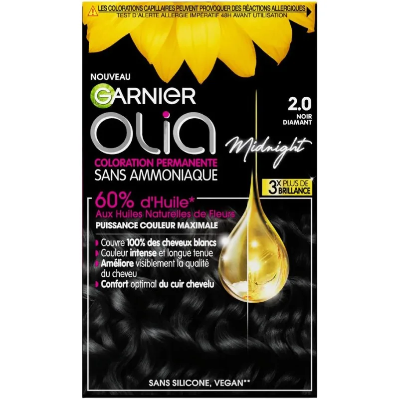Garnier Olia Coloration Permanente Sans Ammoniaque Noir Diamant 2.0