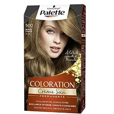 Palette Schwarzkopf Coloration Permanente Blond Foncé 500 - Couvre 100% Cheveux Blancs