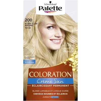 Schwarzkopf Palette - Coloration Permanente Blond Clair Naturel 200 - 100% Couverture des Cheveux Blancs