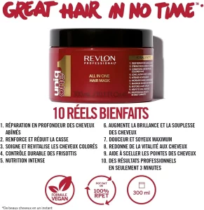 Revlon Professional UniqOne Masque Cheveux Secs & Abîmés 10 Bienfaits 300ml