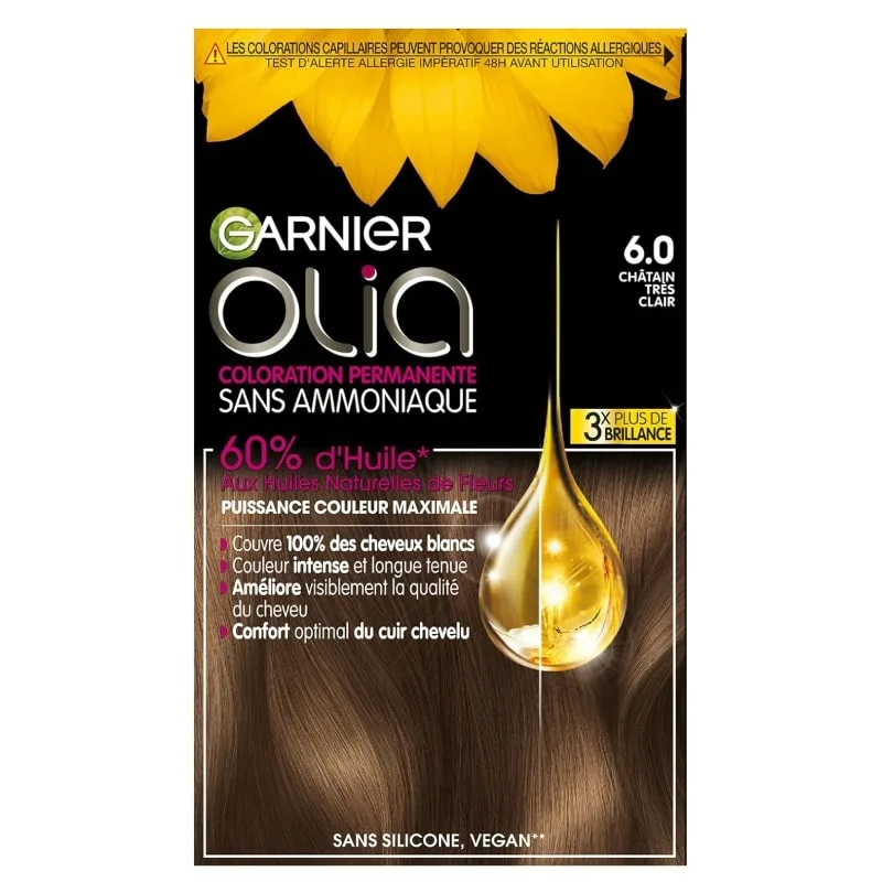 Garnier Olia Châtain 6.0 Coloration Permanente Très Clair Sans Ammoniaque