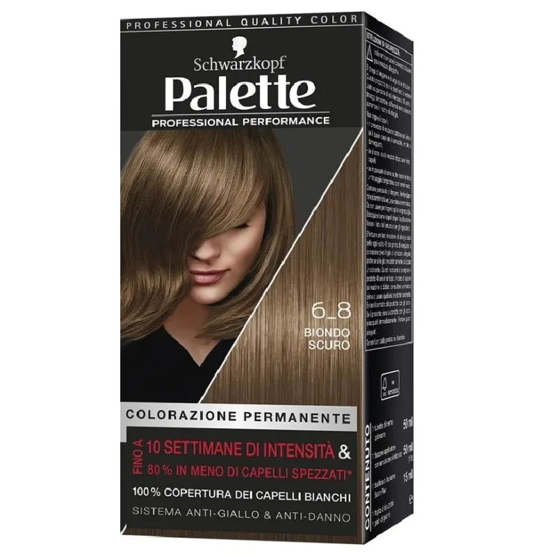 Schwarzkopf Palette Marron Noisette 6.8 - Coloration Permanente Naturelle, Brillance et Protection Longue Durée