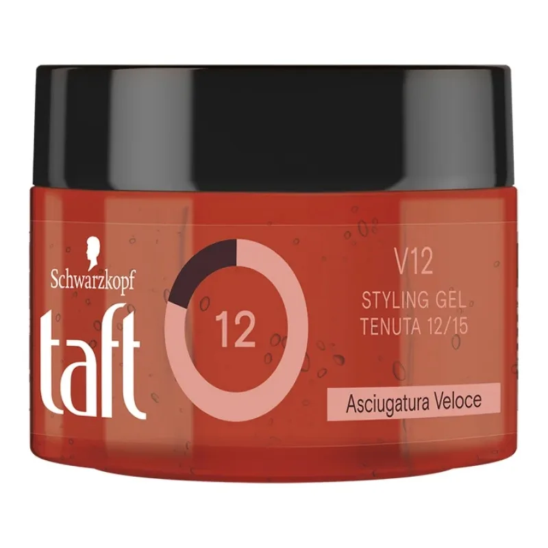 Schwarzkopf Taft Gel V12 250ml – Fixation Extrême, Coiffure Longue Tenue