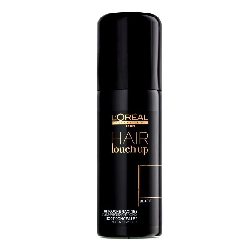 L'Oréal Professionnel Hair Touch Up – Correcteur Racines Noir 75 ml – Couverture Instantanée des Cheveux Blancs