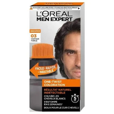 L’Oréal Paris Men Expert One-Twist 03 – Coloration Homme Châtain Foncé