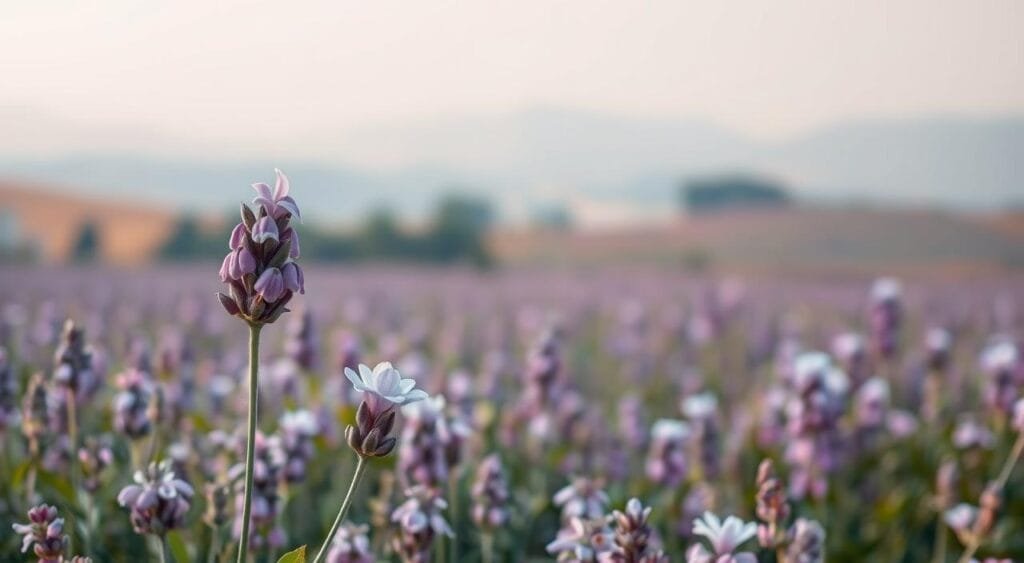 A delicate pastel lavender field stretches out, bathed in a soft, diffused light. In the foreground, a single, elegant lilac bloom stands out, its petals gently unfurling in a refined, sophisticated manner. The middle ground features a scattering of additional lilac flowers, their hues ranging from pale violet to deep indigo, creating a captivating visual harmony. The background is a hazy, dreamy landscape, with distant trees and hills blending seamlessly into the pastel-tinted sky. The overall mood is one of tranquility, elegance and timeless beauty, perfectly encapsulating the essence of the sophisticated pastel lilac. A delicate pastel lavender field stretches out, bathed in a soft, diffused light. In the foreground, a single, elegant lilac bloom stands out, its petals gently unfurling in a refined, sophisticated manner. The middle ground features a scattering of additional lilac flowers, their hues ranging from pale violet to deep indigo, creating a captivating visual harmony. The background is a hazy, dreamy landscape, with distant trees and hills blending seamlessly into the pastel-tinted sky. The overall mood is one of tranquility, elegance and timeless beauty, perfectly encapsulating the essence of the sophisticated pastel lilac.