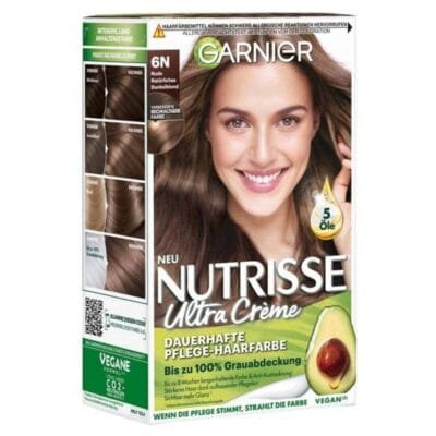 Garnier Nutrisse Ultra Crème Blond Foncé Nude 6N - Coloration Permanente Nutrition Intense