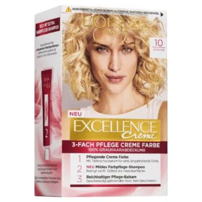 L'Oréal Paris Excellence Crème 10 Blond Très Très Clair - Coloration Permanente Couvrante et Soins Intégrés