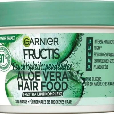 Garnier Masque 3 en 1 à l'Aloe Vera - Soin hydratant et réparateur pour cheveux et peau