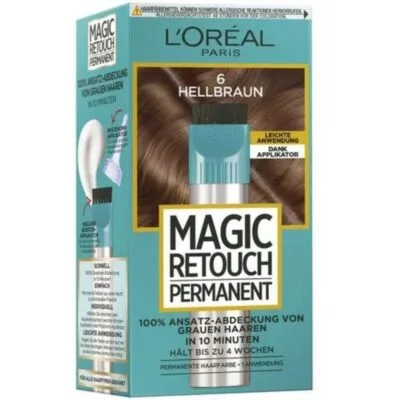 L'Oréal Paris Magic Retouch Châtain Clair 6 - Coloration Temporaire Racines - Couvrance parfaite et tenue longue durée