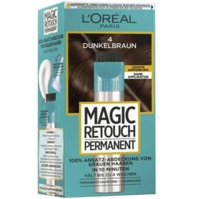 L'Oréal Paris Magic Retouch Permanent Châtain Foncé 4 - Coloration Temporaire Résistante à l'Eau
