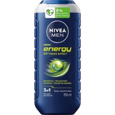 Nivea Men Gel Douche Energy 3 en 1 - Fraîcheur et Énergie pour le Corps