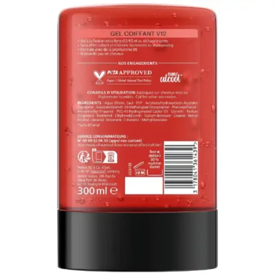 Schwarzkopf Taft Gel coiffant Fixation Extra Forte V12 Séchage Express - 300ml