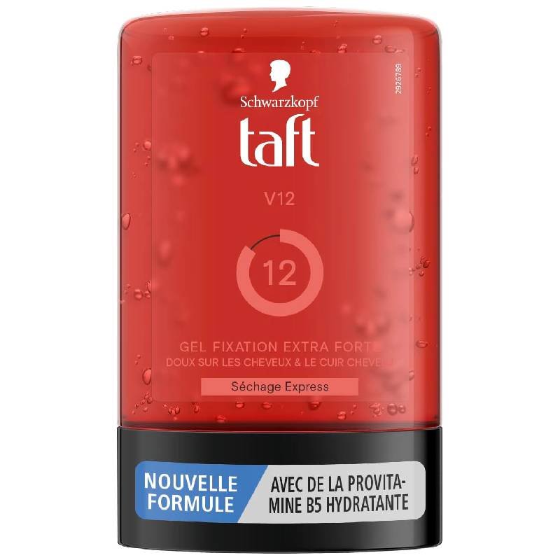Schwarzkopf Taft Gel coiffant Fixation Extra Forte V12 Séchage Express - 300ml